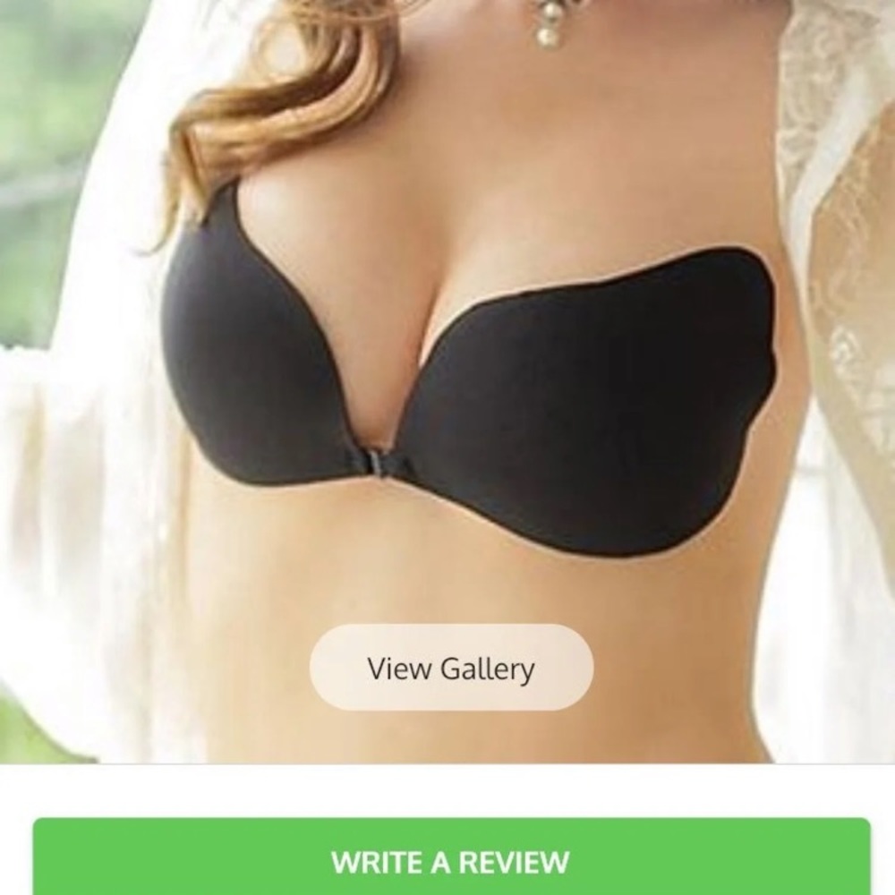 Invisible Strapless Black  Push-Up Bra
